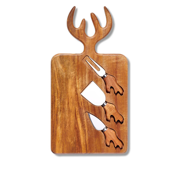 Korkmaz Akasya 4 Parça Geyikli Peynir Servis Sunum Seti A641-08 - Korkmaz