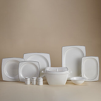 Korkmaz Bone Selection 60 Parça Kare Yemek Takımı A8427 - Korkmaz