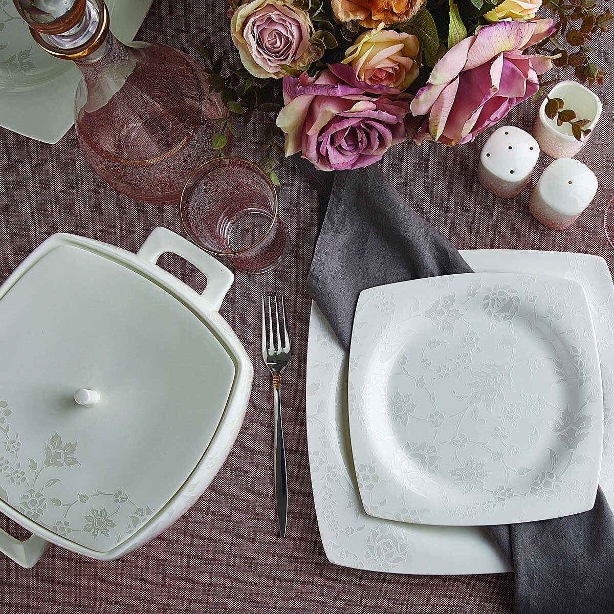 Korkmaz Bone Selection 60 Parca Kare Yemek Takimi A8448