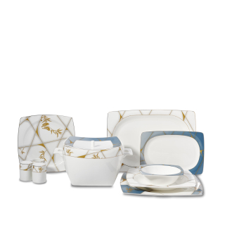 Korkmaz Bone Selection 60 Parça Kare Yemek Takımı A8454 - Korkmaz