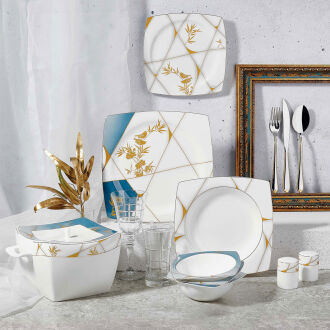 Korkmaz Bone Selection 60 Parça Kare Yemek Takımı A8454 - 3