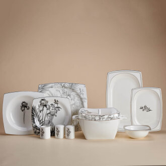 Korkmaz Bone Collection 60 Parça Kare Yemek Takımı A8462 - Korkmaz