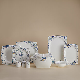 Korkmaz Bone Collection 60 Parça Kare Yemek Takımı A8463 - Korkmaz