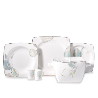 Korkmaz Bone Selection 60 Parça Kare Yemek Takımı A8468 - Korkmaz