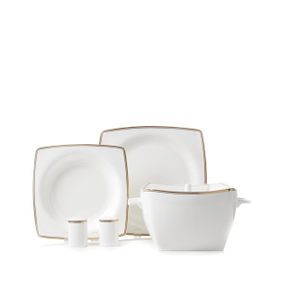 Korkmaz Bone Selection 60 Parça Kare Yemek Takımı A8438 - 1