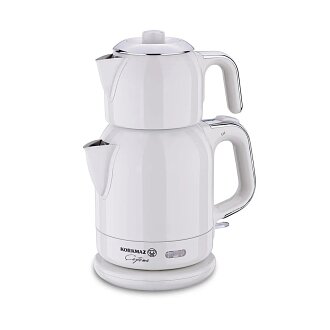 Korkmaz Çaytema Elekt. Çaydanlık Vanilya/Krom 1.7 lt A331-08 - Korkmaz