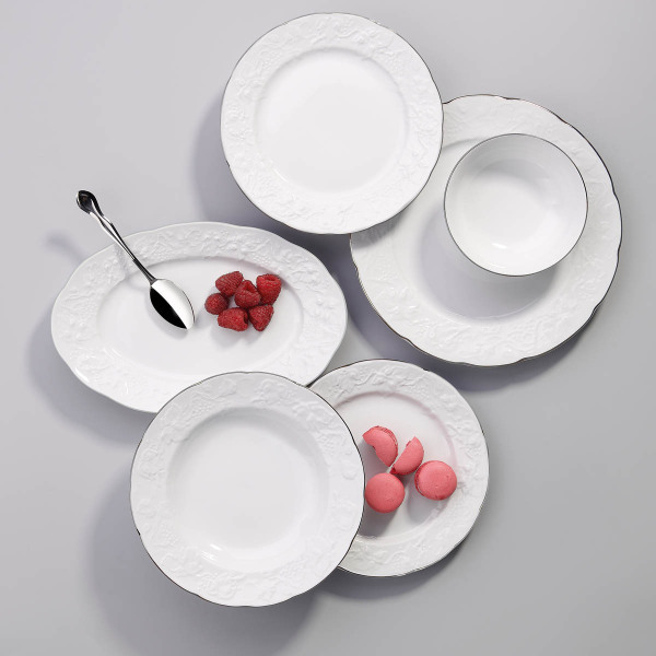 Korkmaz Country Collection 60 Parça Yemek Takımı Platin A8299 - 2