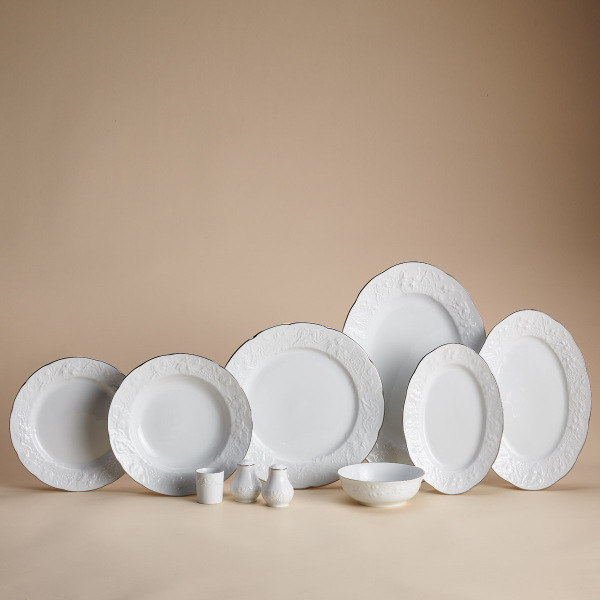 Korkmaz Country Collection 60 Parça Yemek Takımı Platin A8299 - 1