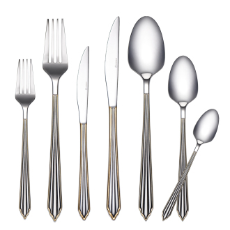 Korkmaz Crown Gold 84 Parça Çatal Kaşık Bıçak Seti A2153 - Korkmaz