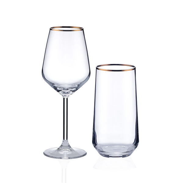 Korkmaz Elegance Gold 24 Parça Bardak Seti A9140 - 1