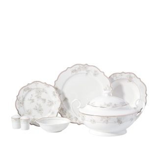 Korkmaz Eliza Collection 60 Parça Çiçek Desen Yemek Takımı A8278 - Korkmaz