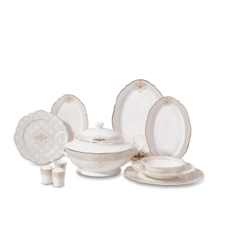 Korkmaz Eliza Collection 60 Parça Yuvarlak Yemek Takımı A8239 - Korkmaz