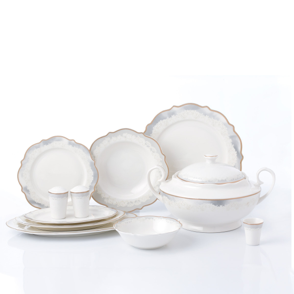 Korkmaz Eliza Collection 60 Parça Yuvarlak Yemek Takımı A8244 - 1