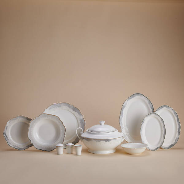 Korkmaz Eliza Collection 60 Parça Yuvarlak Yemek Takımı A8244 - 1