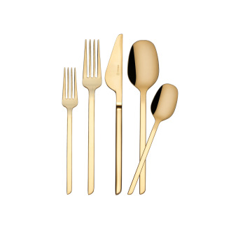 Korkmaz Flata 30 Parça Gold Çatal Kaşık Bıçak Seti A2206-1 - Korkmaz
