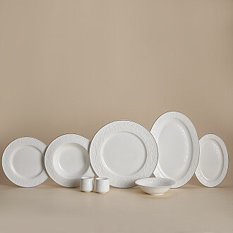 Korkmaz Floransa Collection 53 Parça Platin Yemek Takımı A9877 - Korkmaz