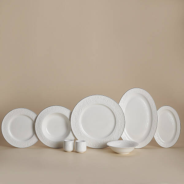 Korkmaz Floransa Collection 53 Parça Platin Yemek Takımı A9877 - 1