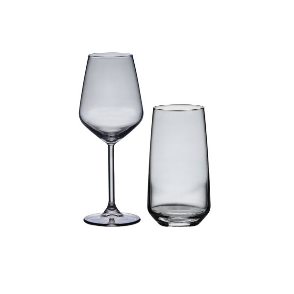 Korkmaz Flowers Füme 24 Parça Bardak Seti A9137 - 1