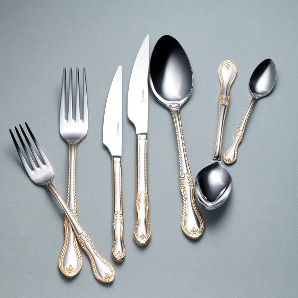 Korkmaz Hanedan Gold 84 Parça Çatal Kaşık Bıçak Seti A2563 - Korkmaz