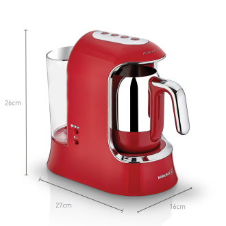 Korkmaz Kahvekolik Aqua Kırmızı/Krom Otomatik Kahve Makinesi - 2