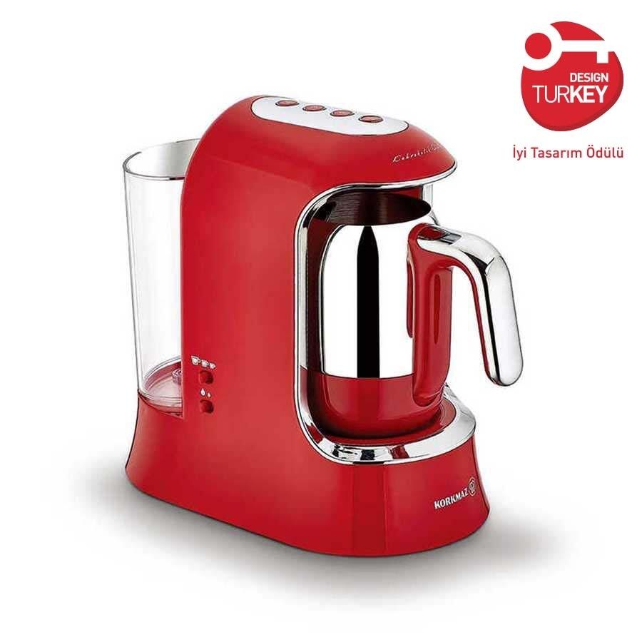 Korkmaz Kahvekolik Aqua Kırmızı/Krom Otomatik Kahve Makinesi - 1
