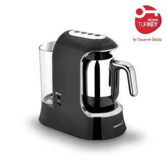 Korkmaz Kahvekolik Aqua Siyah/Krom Otomatik Kahve Makinesi A862-01 - 1