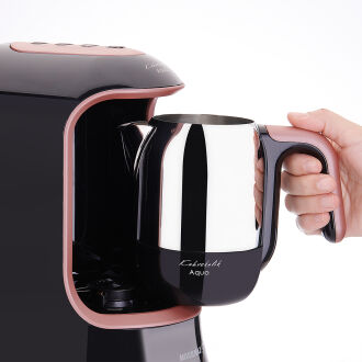 Korkmaz Kahvekolik Aqua Siyah/Rosagold Otomatik Kahve Makinesi - Thumbnail