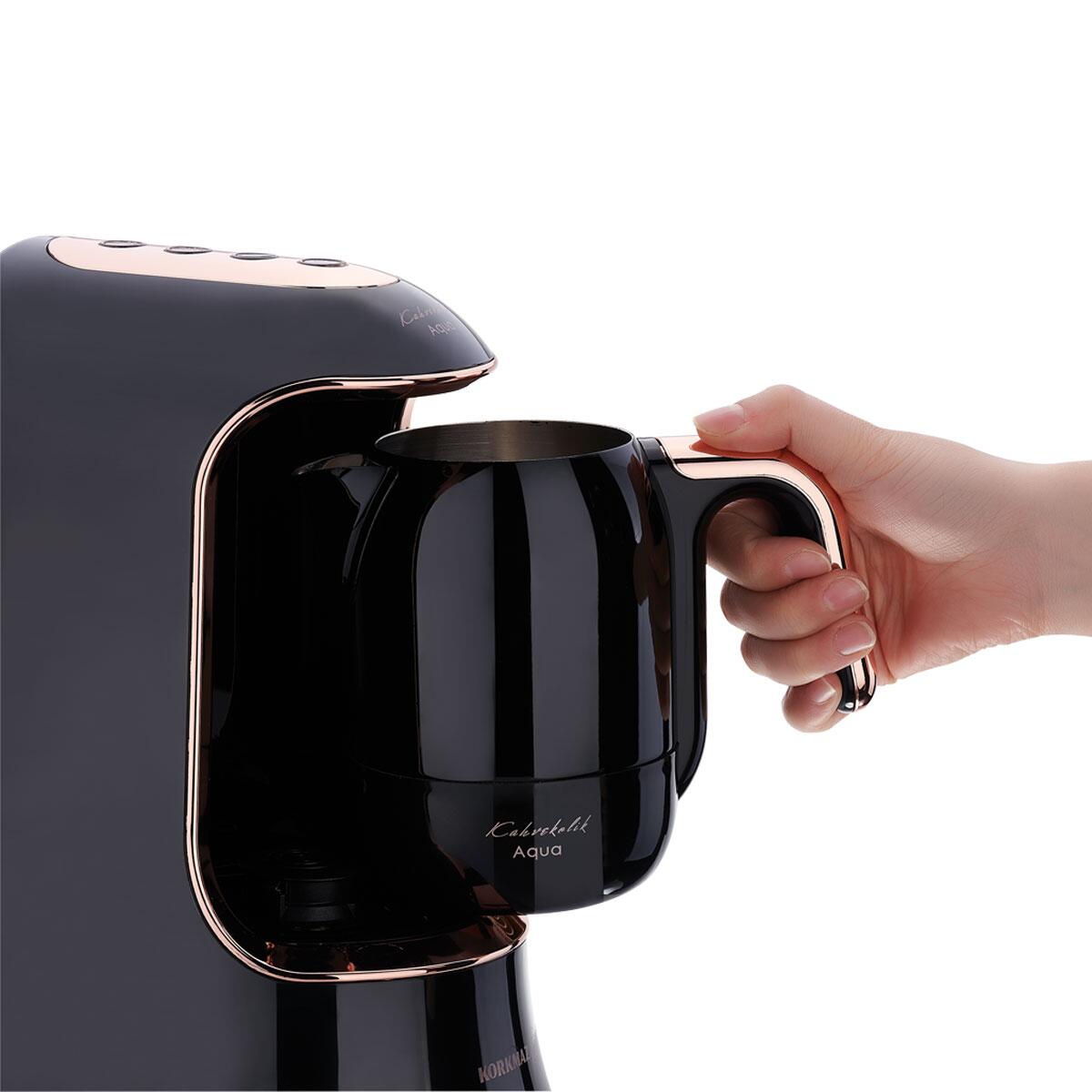 Korkmaz Kahvekolik Deluxe Aqua Siyah/Rosagold Kahve Makinası - 3