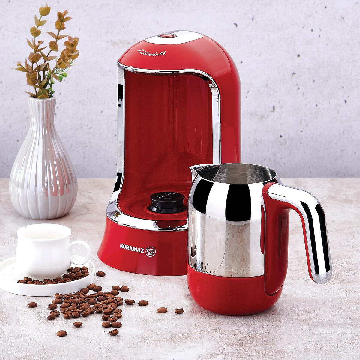 Korkmaz Kahvekolik Kırmızı Otomatik Kahve Makinesi