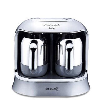 Korkmaz Kahvekolik Twin Kahve Makinesi Inox Krom A861-06 - Korkmaz
