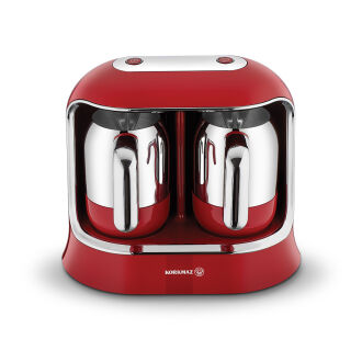 Korkmaz Kahvekolik Twin Kırmızı/Krom Otomatik Kahve Makinesi A861 - 4