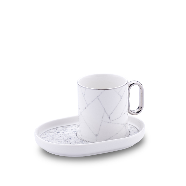 Korkmaz Kappa 4 Parça Çizgi Desen Kahve Fincan Takımı A8699-2 - 1