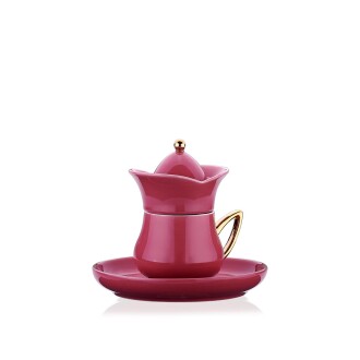 Korkmaz Lalezar Collection 2li Pembe Kahve Fincan Takımı A8778-3 - Korkmaz