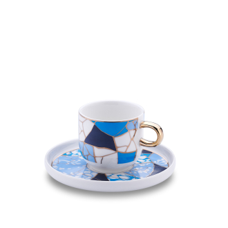 Korkmaz Lidya 4 Parça Mavi Kahve Fincan Takımı A8669-2 - Korkmaz