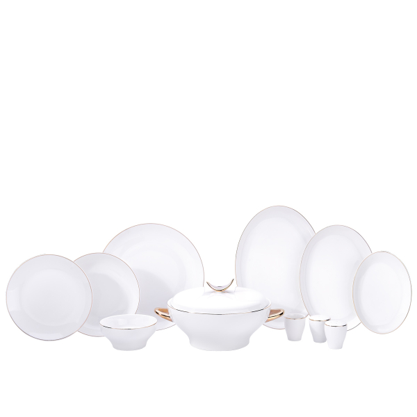 Korkmaz Lidya Collection 60 Parça Gold Yemek Takımı A8187 - 1