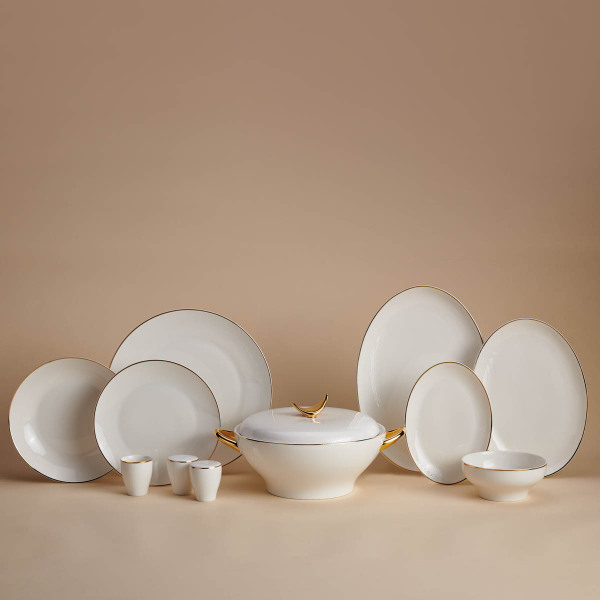 Korkmaz Lidya Collection 60 Parça Gold Yemek Takımı A8187 - 1