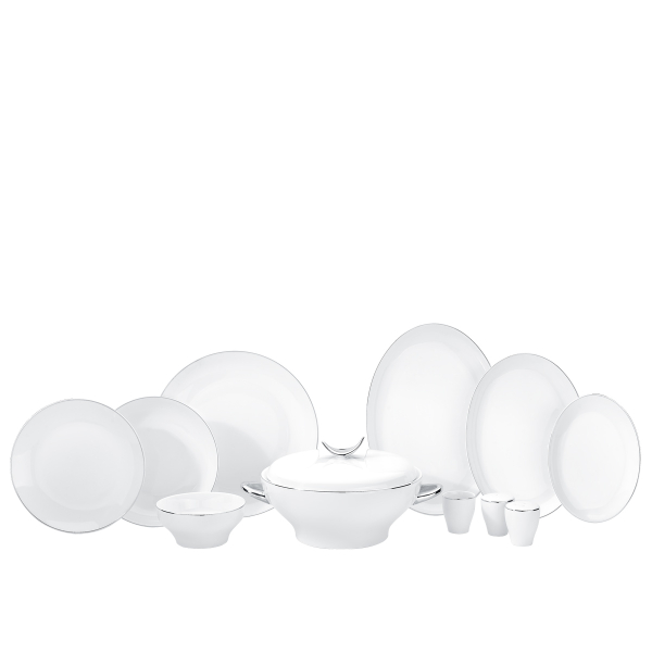 Korkmaz Lidya Collection 60 Parça Platin Yemek Takımı A8186 - 1