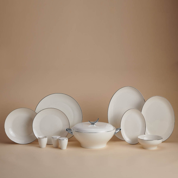 Korkmaz Lidya Collection 60 Parça Platin Yemek Takımı A8186 - 1