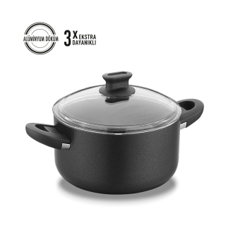 Korkmaz Lina 24x12.5 cm Siyah Tencere A2873 - Korkmaz