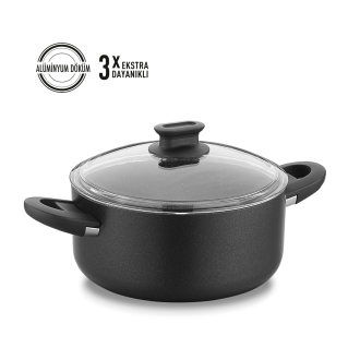 Korkmaz Lina 26x13 cm Siyah Tencere A2874 - Korkmaz
