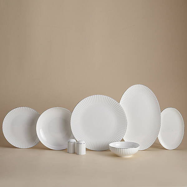 Korkmaz Lina Collection 53 Parça Platin Yemek Takımı A8195 - 1