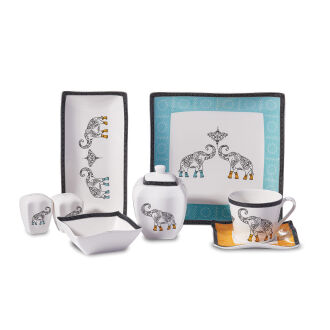 Korkmaz Link Collection 28 Parça Kare Kahvaltı Takımı A8584 - Korkmaz