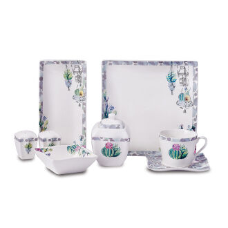 Korkmaz Link Collection 28 Parça Kare Kahvaltı Takımı A8574 - Korkmaz