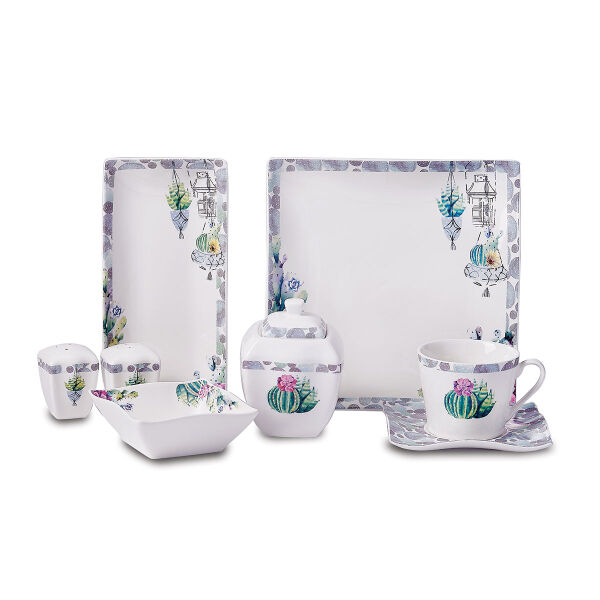 Korkmaz Link Collection 28 Parça Kare Kahvaltı Takımı A8574 - 1