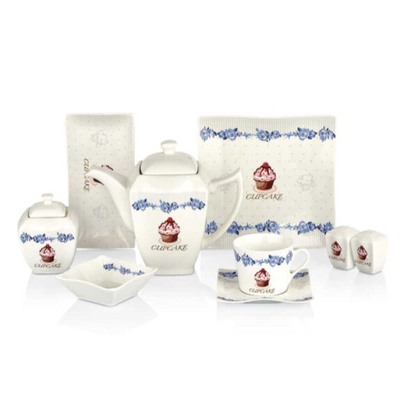 Korkmaz New Bone 30 Parça Kare Kahvaltı Takımı A8596 - 1