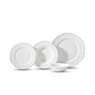 Korkmaz Lotus Collection 53 Parça Platin Yemek Takımı A9892 - Korkmaz