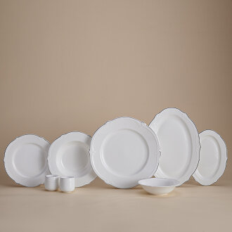 Korkmaz Lotus Collection 53 Parça Platin Yemek Takımı A9892 - Korkmaz