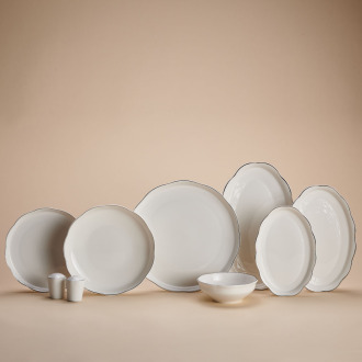 Korkmaz Manolya Collection 60 Parça Platin Yemek Takımı A8161 - Korkmaz