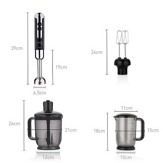 Korkmaz Mia Mega Siyah/Krom Blender Set A447-12 - 2