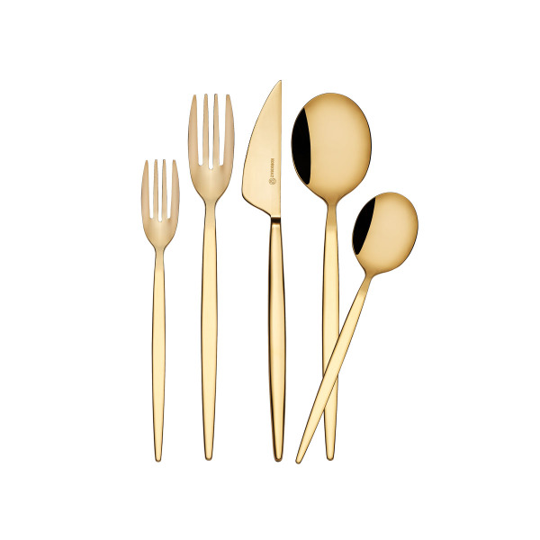 Korkmaz Milena 30 Parça Gold Çatal Kaşık Bıçak Seti A2208-1 - 1